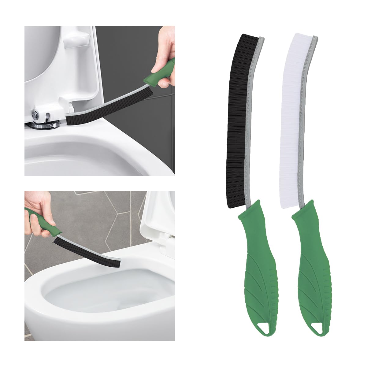TQRR Reinigungsbürste - Fugenreinigungsbürste, Toilettenbürste, Hartborsten Eckenreinigungsbürste, Reinigungswerkzeuge Für Haushalt, Badezimmer, Küche, Waschbecken, Fugenmörtel (2, Grün)