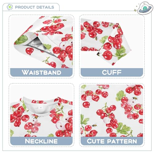 JUNZAN Beauty Redcurrant Fruit White Kids Girls Hooded Sweatshirt Crewneck Fall Tops Shirts Camping 4T3