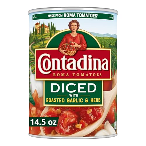 Contadina Diced Fire Roasted Roma Tomatoes With Garlic, 14.5-Ounce Can
