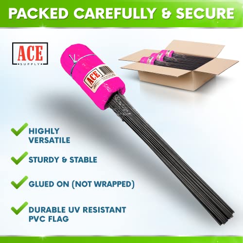 Bandeiras de marcação rosa fluorescentes pacote com 1000 - Bandeiras marcadoras de 10 x 12 cm - Fio