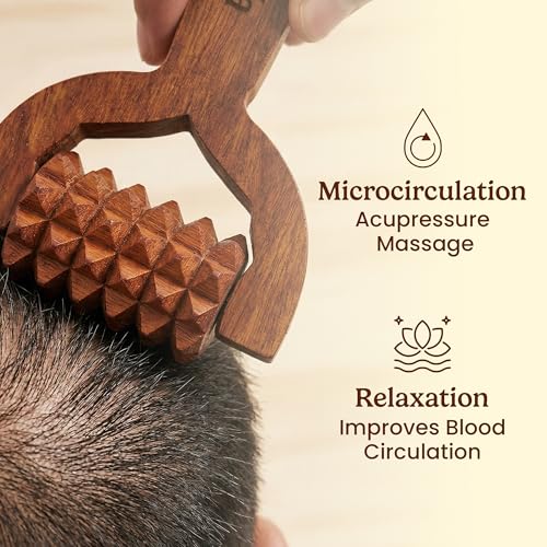 Image of Balayantra for Hair Growth Roller | Head Roller Bala Yantra | Wooden Derma Roller Balyantra for Hair | Wood Head Massage & Scalp Massager - Pain Relief & Blood Circulation