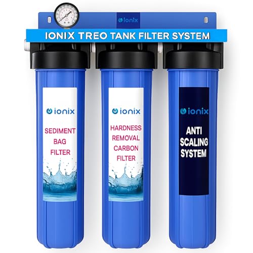 Image of IONIX Treo Tank Filtration System | water softner for bathroom, Whole House Filter for Salt less softner Effective Scaling & Hard Water Treatment with Triple Filter Setup