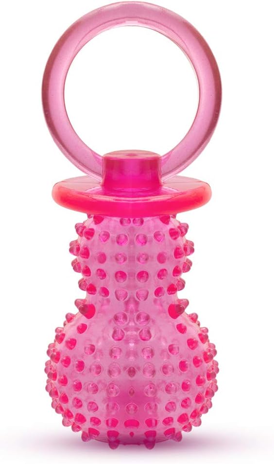 CW-0087 Dog Squeaky Toy, Durable TPR Dog Toy with Massage Particles, Pink