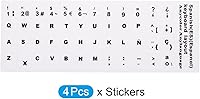 Vista 3 de PATIKIL Calcomanías de diseño de teclado español, paquete de 4 fundas universales de repuesto para teclados de computadora de escritorio, fondo