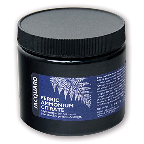 Jacquard Ferric Ammonium Citrate for Cyanotype Sun Prints, Light Sensitive Alternative Photography Sensitizer for Fabric and Paper Projects, 8oz