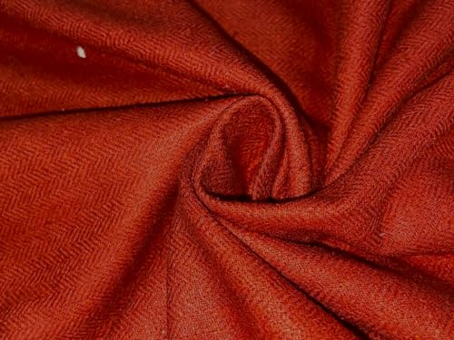 Tissu de soie Matka tissé à la main, l'élégance du rouge brique en 111cm