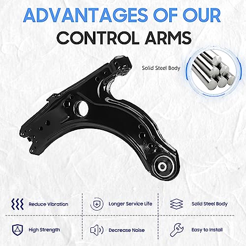Image of Front Lower Control Arms w /Ball Joints Sway Bar End Links Tie Rods Suspension Kit for Beetle 2001-2010, for Golf 2003-2006, for Jetta 2001-2005 (10PCs)