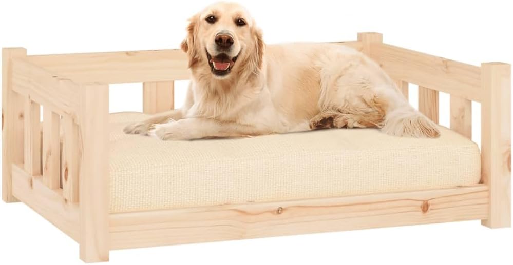 review vidaXL Solid Pine Wood Dog Bed - Comfortable and Spacious - Easy Assembly - with Supporting Sidewalls Types of Dogs