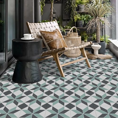 Dalles de sol vinyle autocollantes pour rénover un carrelage de cuisine usé