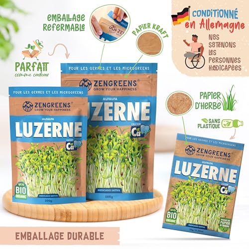 Graines de alfalfa microgreens bio luzerne à germer sachet 500g - 4