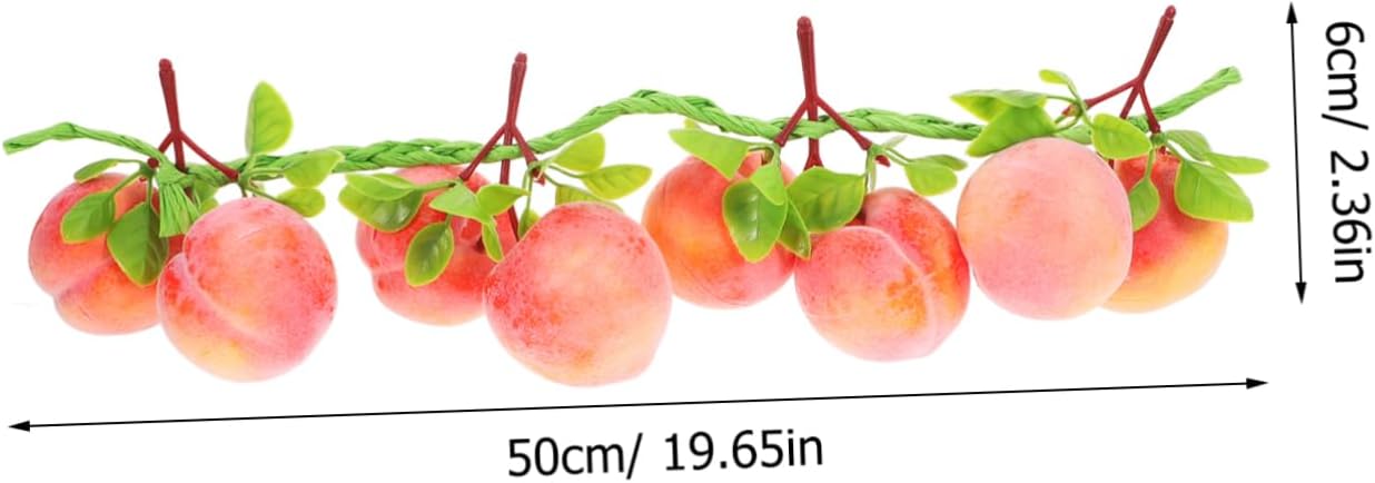 ORFOFE 3pcs Artificial Peach Skewers Bunches for Home Decoration Fruit Garland Peach Wall Decor Simulated Fruit