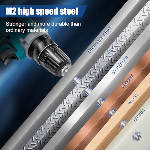 Image of 18 Piece Metric Drill and Tap Set, M2 HSS M2-M12 Taps & 2.05-10.2mm Drill Bits Include Tap Wrench, Fit for Cutting New Threads & Repairing Damaged Ones, Suitable for Metal,Plumbing,DIY