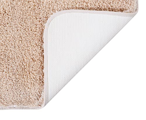Image of Pano Microfiber Anti Slip Bathmat Set with Contour, Soft & Super Absorbent Mats for Shower, Washable, Non-Slip & Quick-Drying Mats for Home, Kitchen, Office, Pack of 2 (Cream, 50X75 Cm & 50X50 Cm)