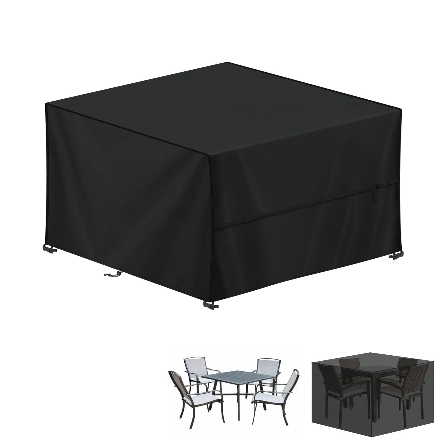 LAMUNI Copertura per Mobili da Giardino Impermeabili Copertura Tavolo da Giardino Quadrato Telo Copritavolo da Giardino Tessuto Oxford 420D Copertura per Divano da Esterno, Anti-UV, 140x140x90cm