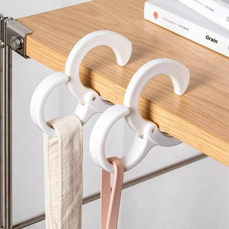 Space-Saving Foldable S-Hooks | Portable Travel Hangers with Lock Buckle for Bags, Clothes, Coats & Keys| Multipurpose Organizer Hooks. (6)