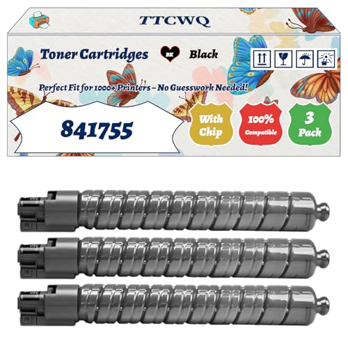 TTCWQ Compatible for Ricoh 841755 Toner Cartridges Work for Ricoh 841690 841689 841688 Aficio MPC4502AD MPC4502SPDF MPC5502AD Printers (3 Pack Black)