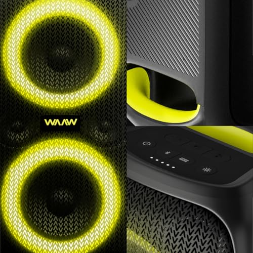 WAAW by ALOK Caixa de Som INFINITE 100 Bluetooth, Tipo Torre, Até 14h de Autonomia, 4 Alto-Falantes, TWS, 100W RMS glide