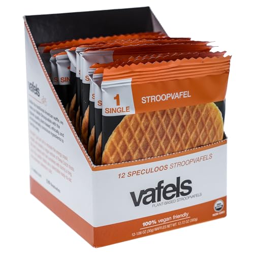 VAFELS Plant-Based Stroopvafel – Organic Stroopwafel for Exercise & Endurance Performance | Vegan | No Artifical Ingredients | Sports Nutrition Waffel & Healthy Snack | (Speculoos)