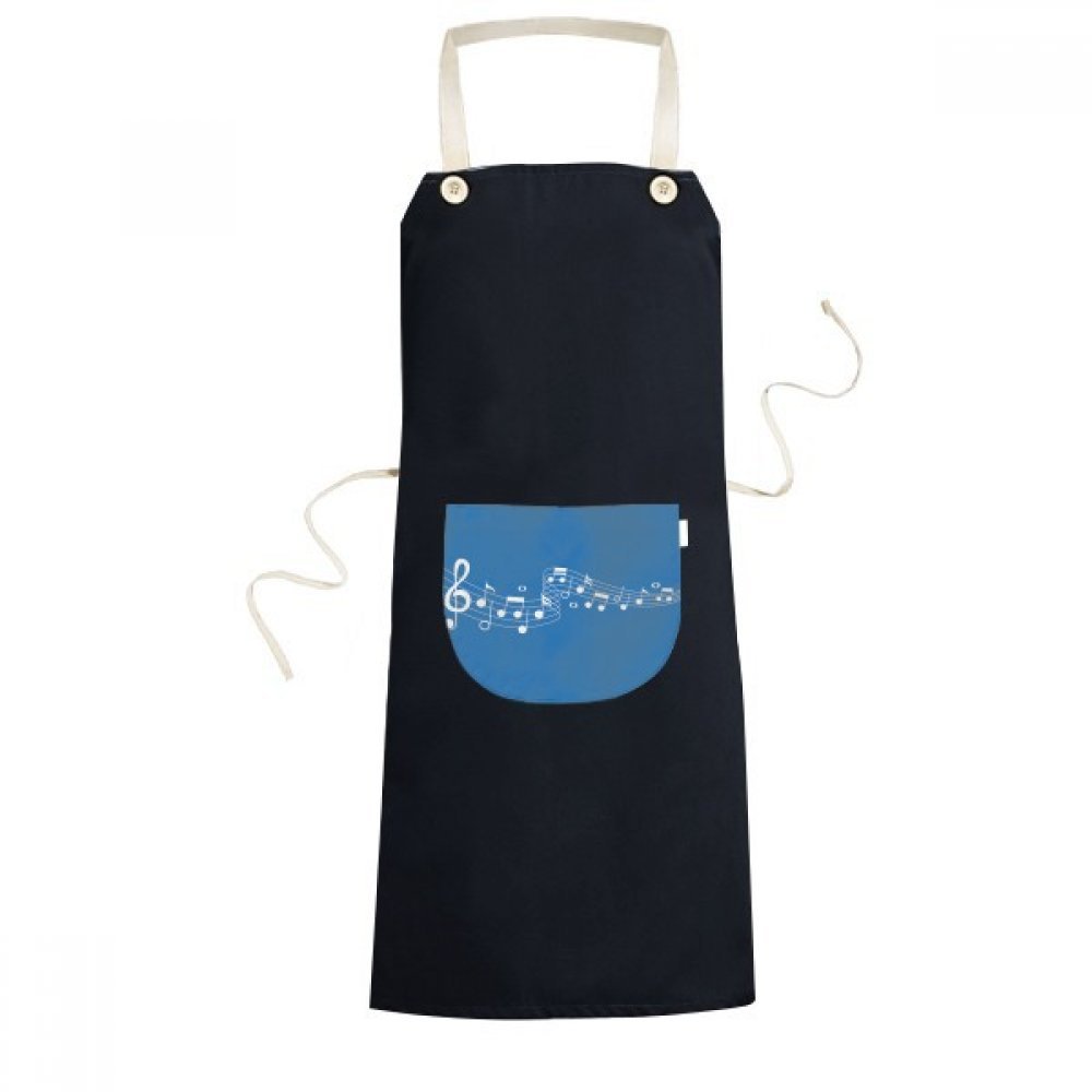 Tablier de cuisine musique bleu noir idéal pour barbecue et pâtisserie