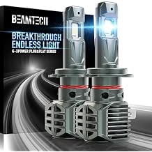 BEAMTECH H7 Light Bulbs, G-XPower Chips Fog Light Bulb 500% Brighter 6500K Xenon White Plug and Play, Pack of 2