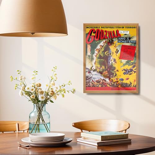 Image of Vintage Movie Poster For Men 11x14 FRAMED - Scary Movie Poster for Men, Vintage Hollywood Horror Movie Decor - Man cave Wall Art for Boys Bedroom, Teens Room - Perfect Horror Movie Gifts