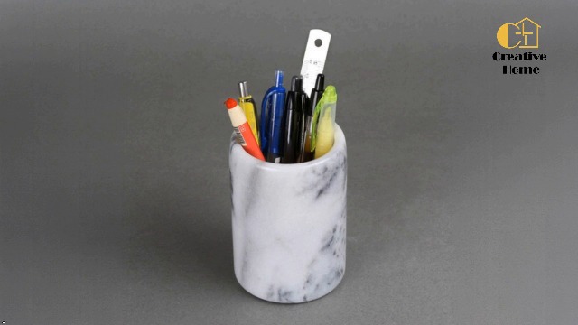 Amazon.com: Creative Home White Marble Pen Holder, Heavy Stone
