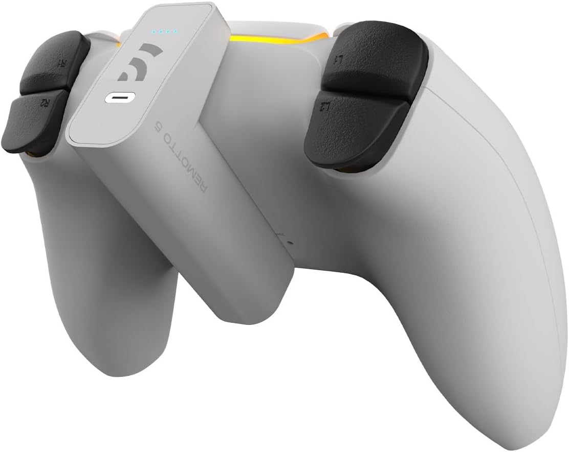 Remotto 5 - Charger for PS5 Wireless Controller - Portable Battery for DualSense Play While Charging - Long Lasting +12 Hours of Battery Life - PS5 Accessories