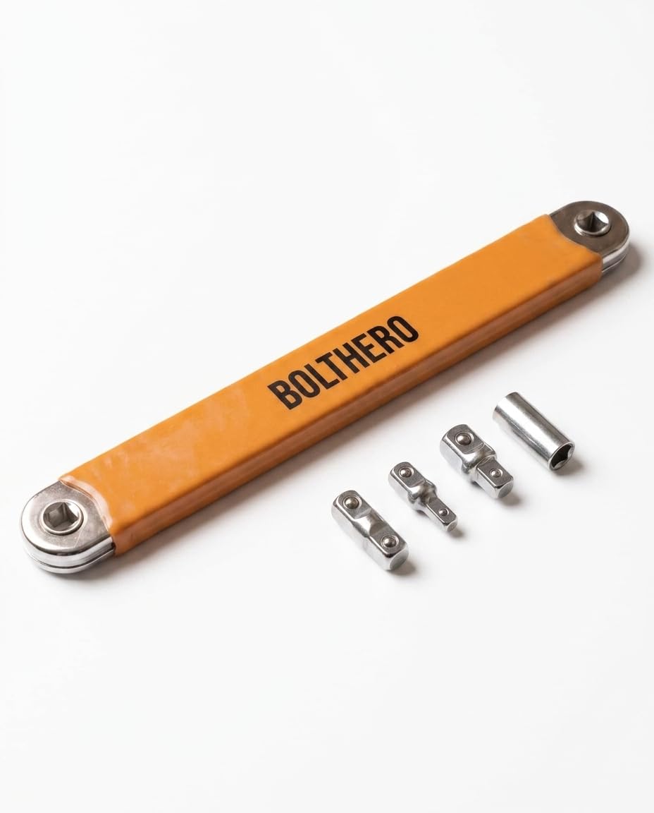 Offset Extension Wrench, Zero-Swing Ratchet to Reach Tight Spots