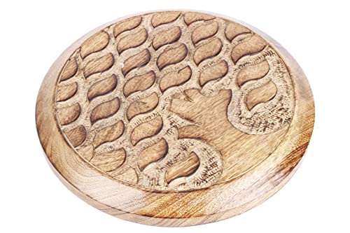 Handmade Wooden Tree Of Life Trivet For Hot Dishes Plates & Pots Holder Hot Pad For Kitchen & Dining Table Décor Cookware Heat Resistant Rustic Decorative Carvings 8 Inches #TOP2