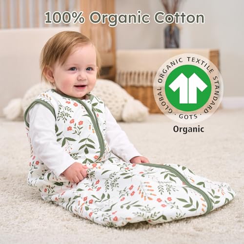 Image of Yoofoss Baby Sleep Sack 0-6 Months, 1.5 Tog Baby Wearable Blanket with 2-Way Zipper, 100% Cotton Organic Fabric Winter Infant Sleeping Sack, Warm Soft Comfy