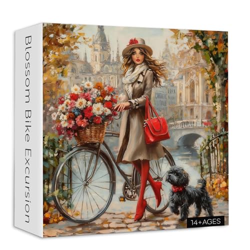 Rompecabezas PICKFORU de elegancia urbana, 1000 piezas para adultos, rompecabezas de mujer vintage, parque natural, desafío difícil miniatura 1