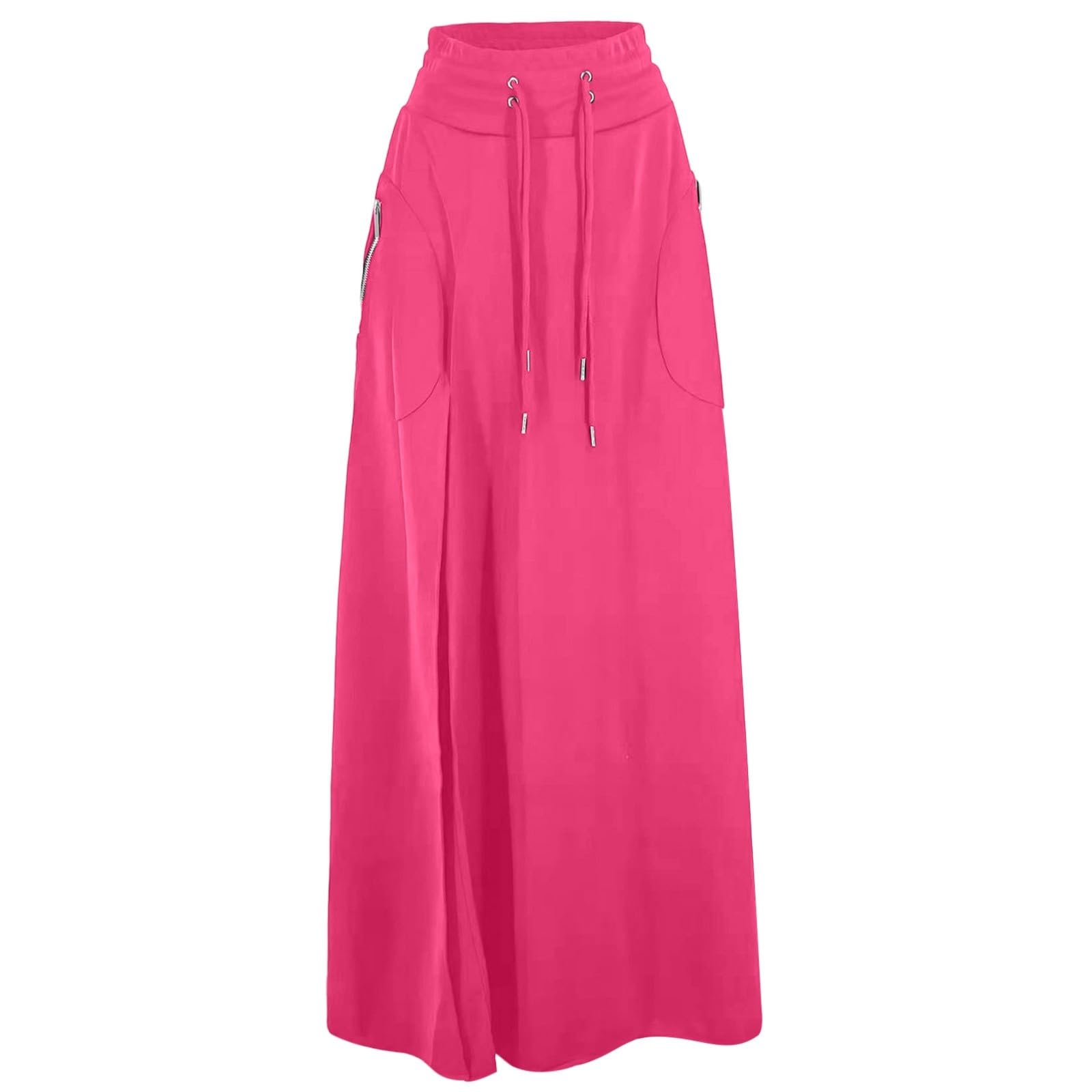 Ensemble Jupe et Haut 2 pièces Tailleur Jupe Longue Élégant avec Poches Cordon et Fente pour Style Décontracté Quotidien