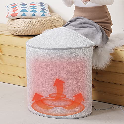 パネルヒーター 遠赤外線 デスクヒーター 45℃・50℃・55℃・60℃・65℃ 電気 足温器 くるくる巻き式 360°サラウンド発熱 5秒快熱 乾燥なし 省エネ 4時間定時 45°転倒自動電源オフ 70℃過熱保護 毛布付き グレー