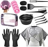 NOUSV Professional Salon Hair Dye Kit 18 Pieces Hair Coloring Kit, Hair Tinting Bowl, Hair agitator, Dye Brush, Ear Cover, Hairpin, Hair Coloring Cape For Hair Coloring Hair Dye Tools and DIY at Home