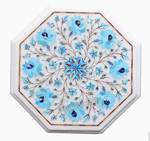 Turquoise Stone Inlaid Coffee Table Top Octagon Marble Bed End Table H Turquoise Stone Inlaid Coffee Table Top Octagon Marble Bed End Table H
