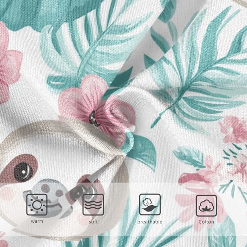 Wusikd Cartoon Sloth Girls' Underwear Cotton Pink Flowers Girls Briefs Soft Toddler Underwear 2T3