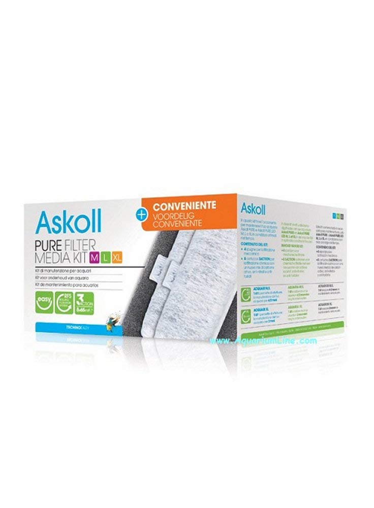Askoll Ac350014 Pure Filter Media Kit + Affordable with 3Action Cartridges, XL