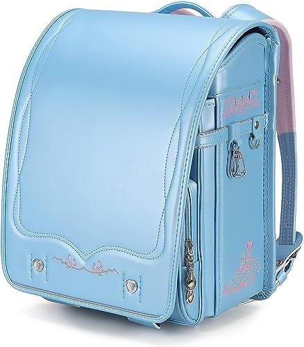 Baobab's wish Mochila Ransel Randoseru semiautomática, bolsa escolar japonesa para meninas e meninos PU bab-rdjn01, Azul pérola, One Size, Clássico