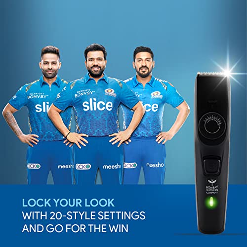 Image of Bombay Shaving Company Men's Cordless Beard Trimmer with beard shampoo, beard softener & Magnetic Opener | 20 length settings, Flash Charging