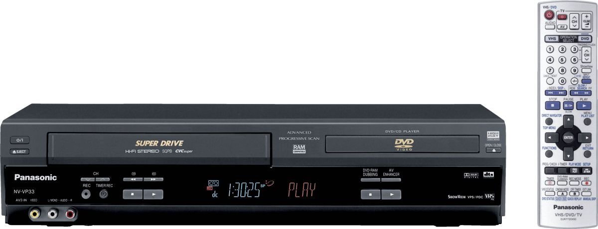 Panasonic NV-VP 33 EG DVD Player/Video Recorder Combination Black