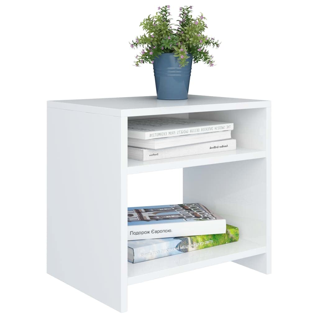 Mesitas de noche 2 unidades de madera blanca 40 x 30 x 40 cm con compartimento abierto y estante, mesitas de noche pequeñas versátiles para dormitorio, prácticas mesas auxiliares para cama y