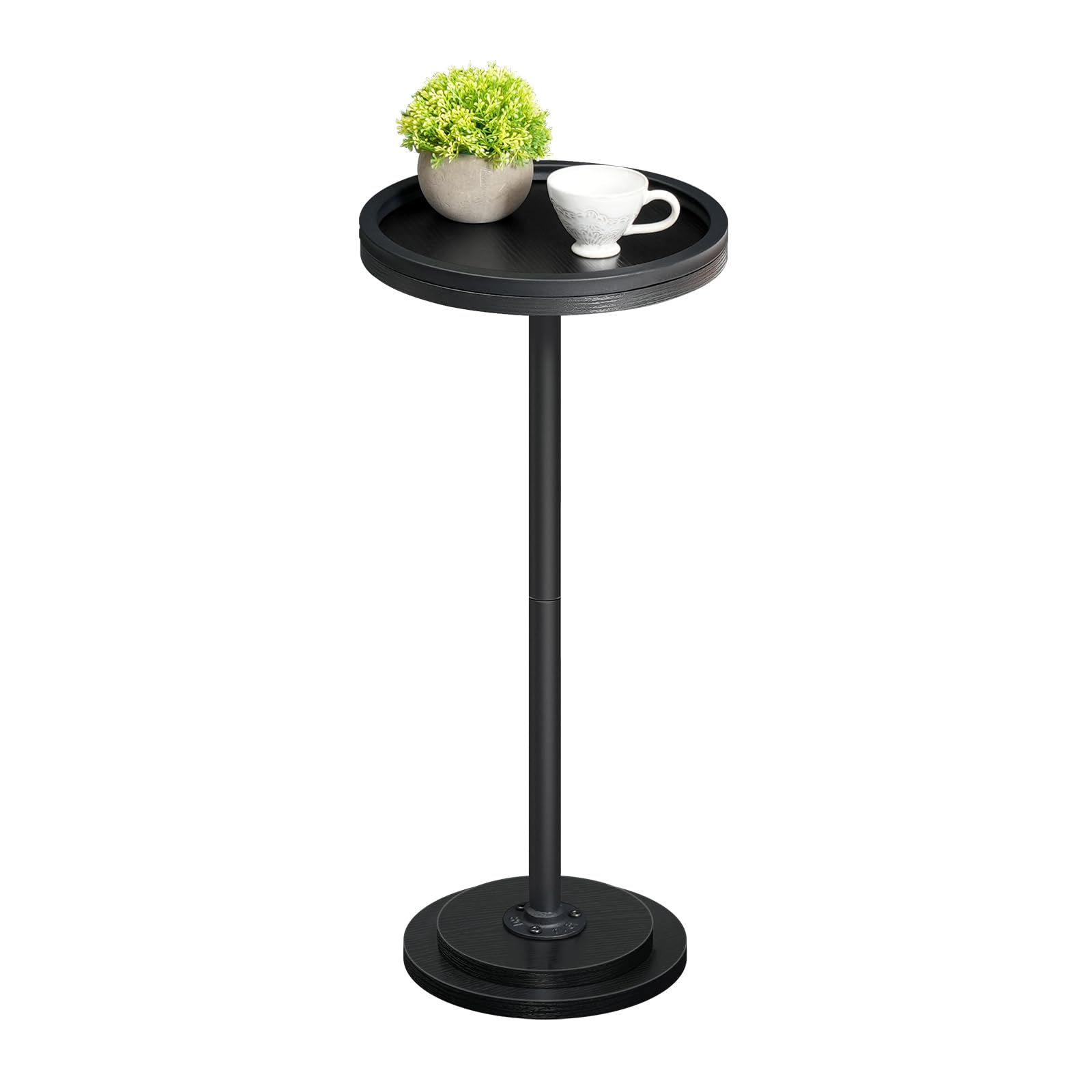 HOOBRO Small Round Side Table Drink Table Coffee Martini Table with Pedestal Accent for Small Spaces in Living