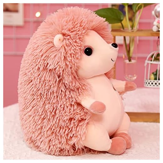 EXQULEG Erizo de peluche, suave y lavable, peluche de erizo, regalo para niños, niñas y niños (rosa, 23 cm)
