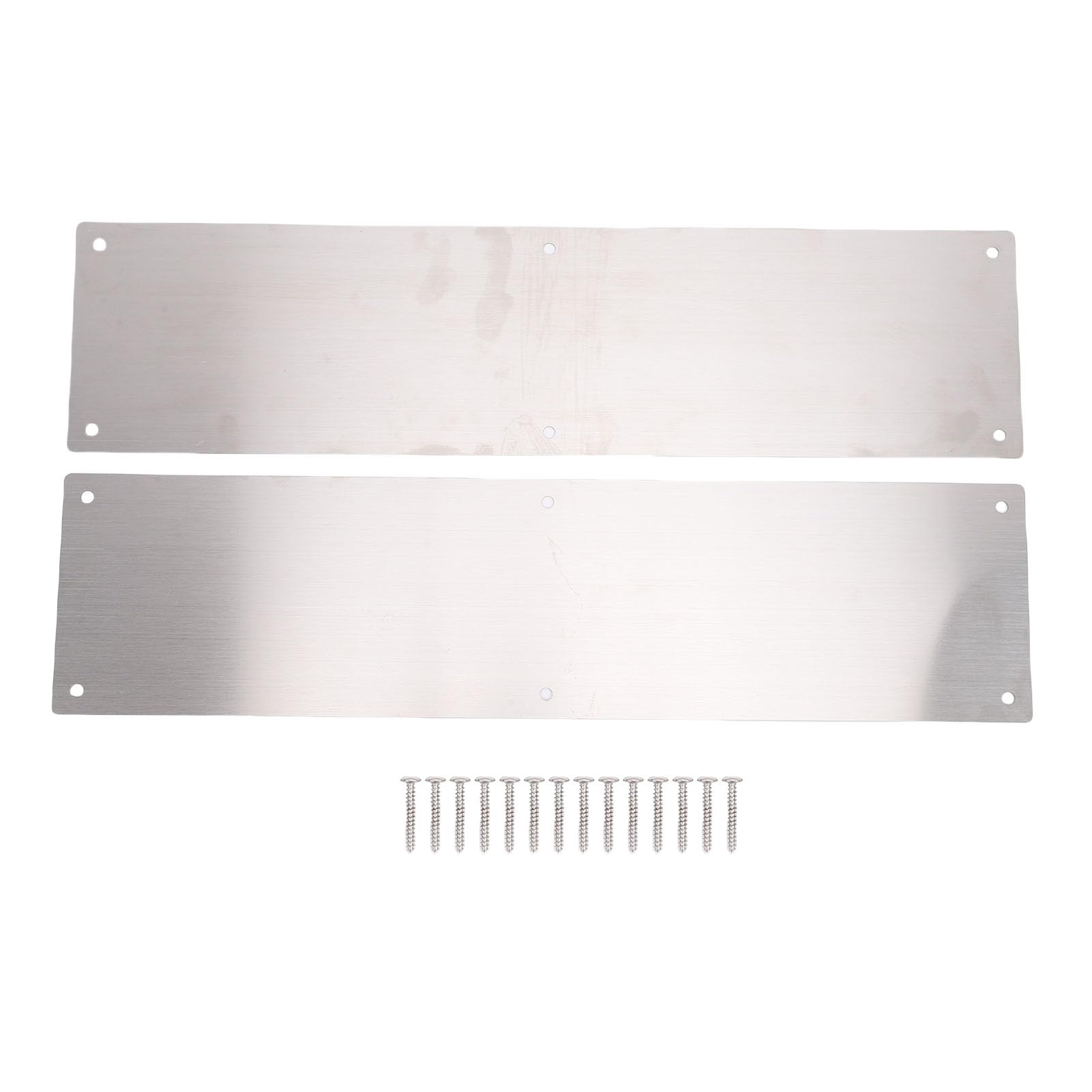 Haofy Placa de Acero Inoxidable para Puerta, Protector Decorativo para Puertas Interiores y Exteriores, Evita Arañazos, Abolladuras, 1 par de Placas Inferiores de Autoadhesivas para Oficina en Casa
