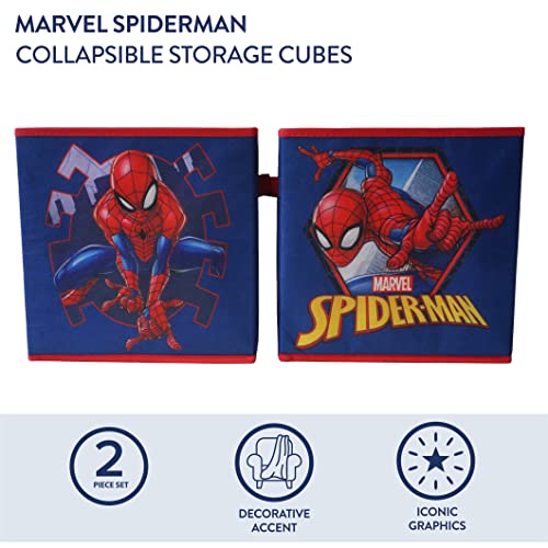 Image of Marvel Spiderman Set of 2 Durable Storage Cubes with Handles