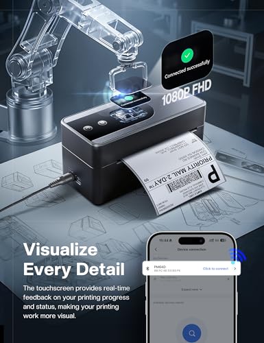 Image of Phomemo Thermal Label Printer Upgraded with Touchable Screen, Shipping Label Printer for Small Business, 4x6 Wireless Thermal Label Printers for Shipping Package, Compatible with Amazon, Shopify, USPS