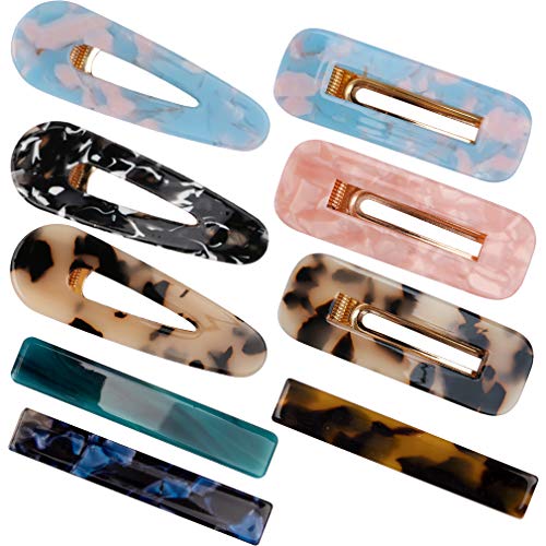 AHONEY Hair Clips Acrylic Resin Barrettes Stylish Hair Pins for Women and Girls, 9 PCS