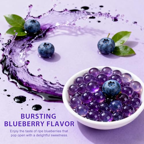 Image of Soeos Blueberry Popping Boba Pearls, 2.6 LB (1.2kg)