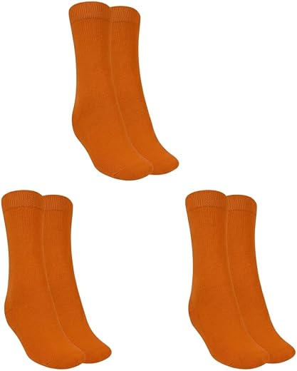 MUKHAKSH (Pack of 3 Pairs Girls Kids Cotton Comfortable Mid Calf Length School Socks, Girls Calf Length Long School Socks
