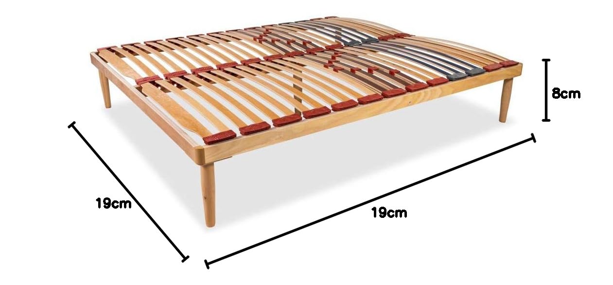 Materassimemory.eu Rete Matrimoniale modello Dynamic misura 160x200 in legno di faggio con doghe ammortizzate e basculanti e regolatori di rigidità zona lombare